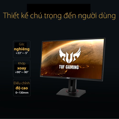 Màn Hình Game ASUS TUF Gaming VG27AQ 27'' IPS 2K HDR10 165Hz 1ms MPRT G-SYNC Compatible 2 Loa FreeSync - Hàng Chính Hãng