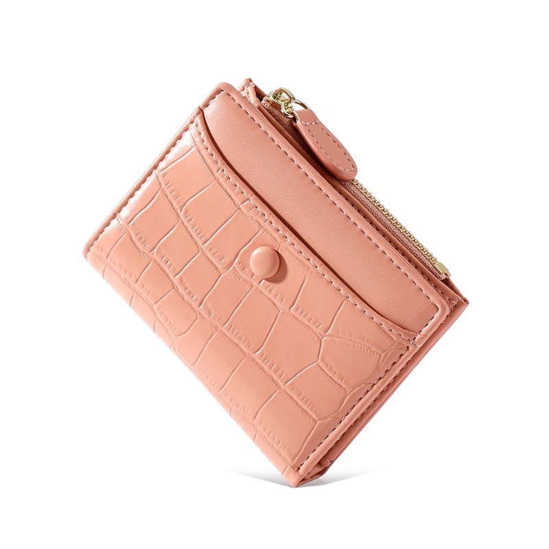 Ví nữ gập nhỏ cầm tay mini da vân rắn - V01