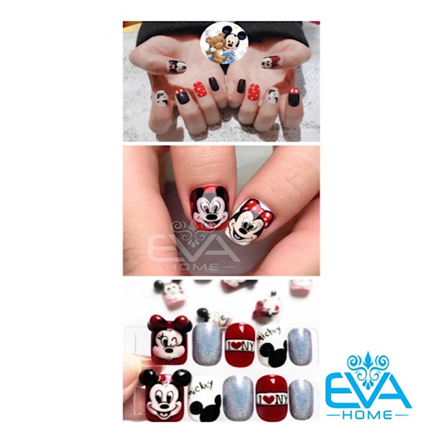 Miếng Dán Móng Tay 3D Nail Sticker Tráng Trí Hoạ Tiết Hoạt Hình Minnie Mouse WG312