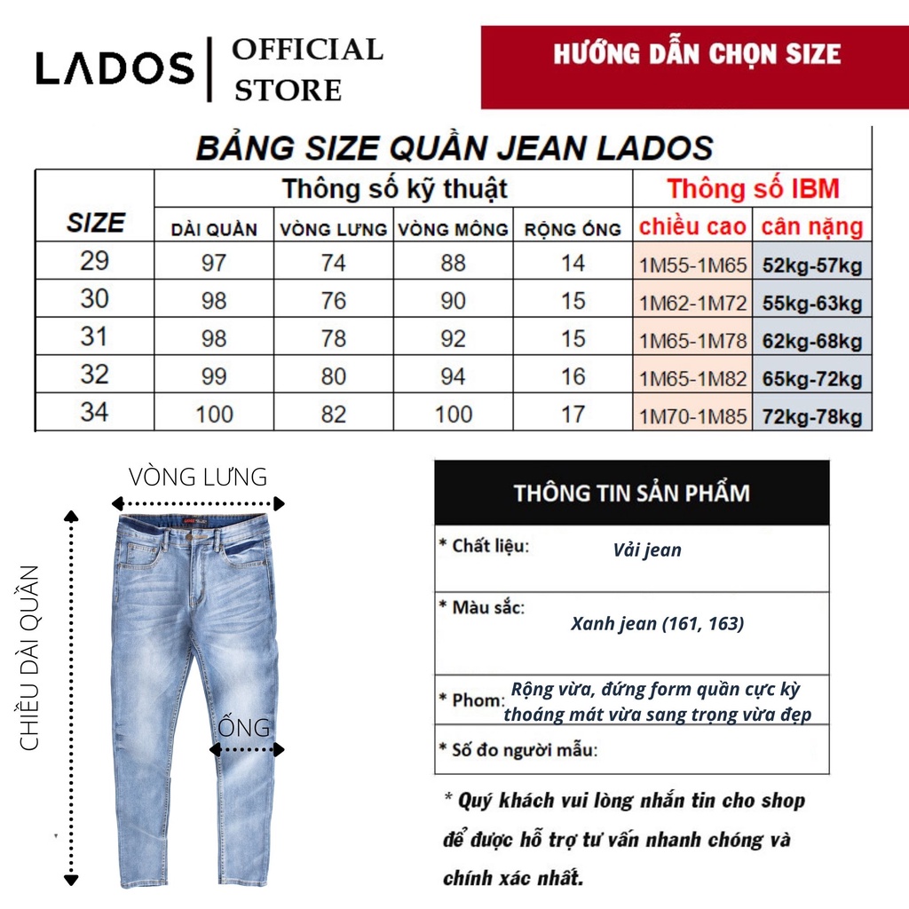 Quần Jean Nam Cao Cấp Lados 4051 - Chất dày mềm, co giãn tốt, Slimfit | BigBuy360 - bigbuy360.vn