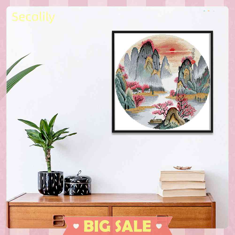 Bộ Tranh Thêu Chữ Thập 11CT DIY Hình Phong Cảnh