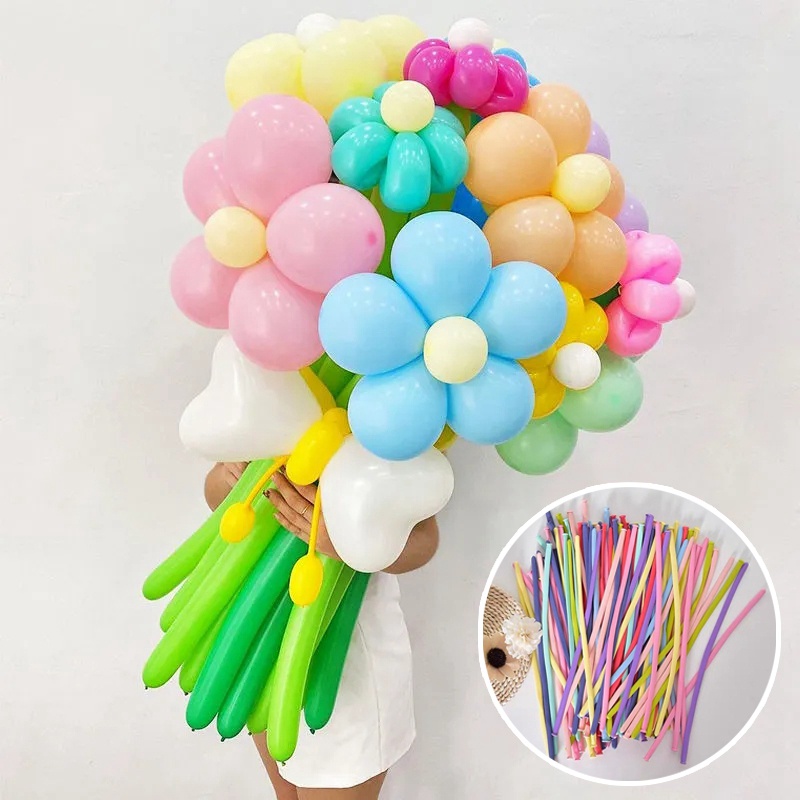 Dây Bong Bóng Dài Màu Macaron Sáng Tạo Làm Phụ Kiện Chụp Ảnh