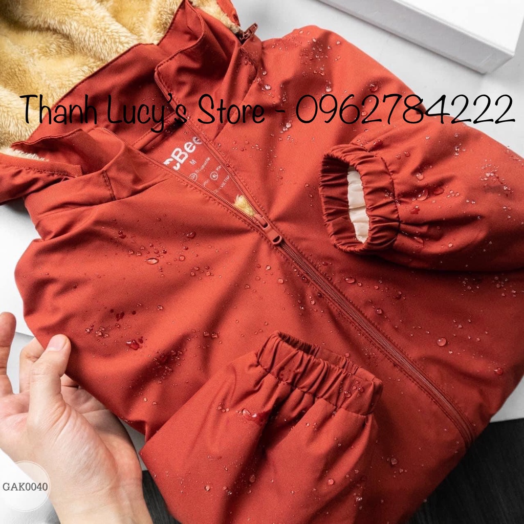 Áo khoác gió nữ lót lông cừu cao cấp, chắn gió, chống thấm nước, tiện dụng dễ mặc
