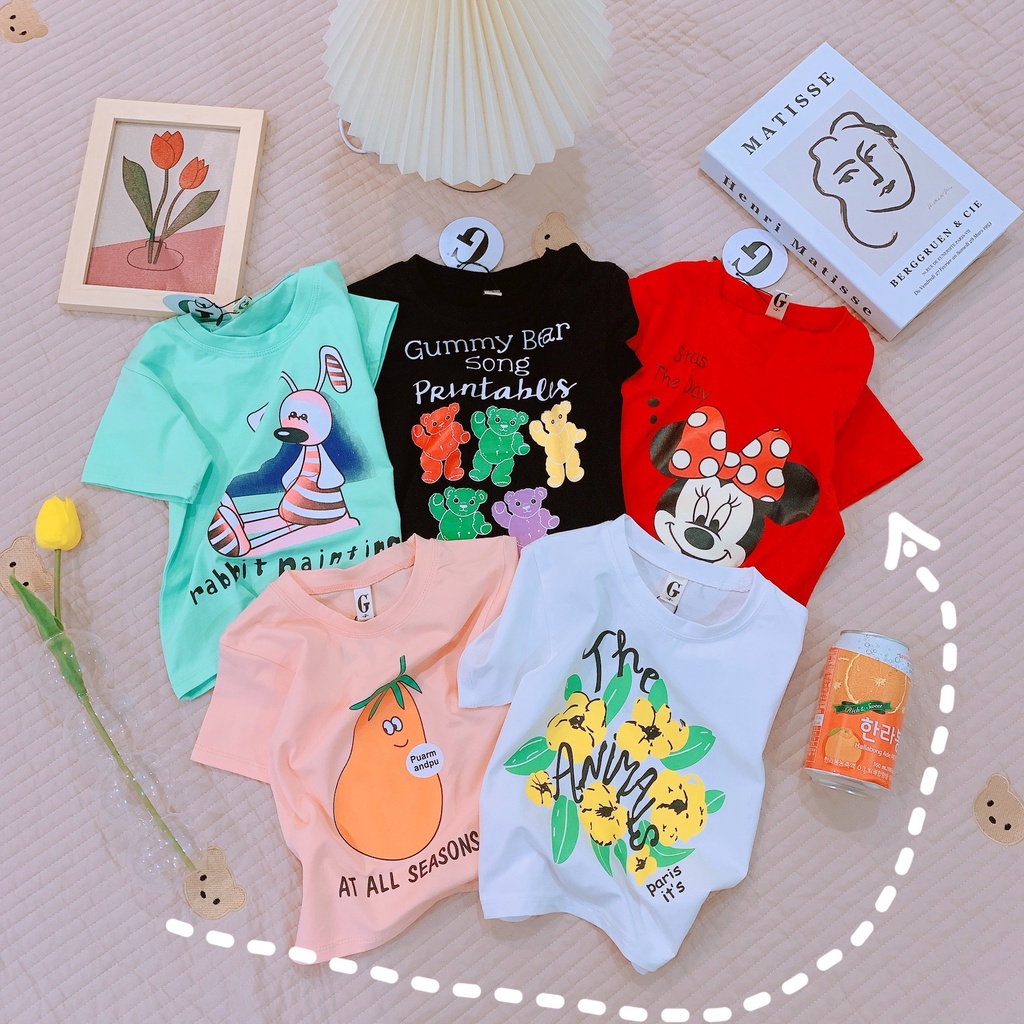 Áo thun bé gái tay phối thun cotton SG loại 1 form rộng siêu dễ thương từ 09-28kg
