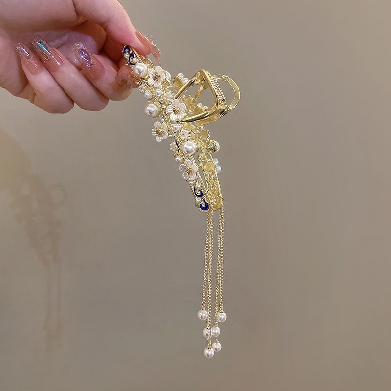 Kẹp Tóc Hình Bông Hoa Phối Tua Rua Phong Cách Cổ Điển Cao Cấp Thời Trang Mùa Thu Mới Cho