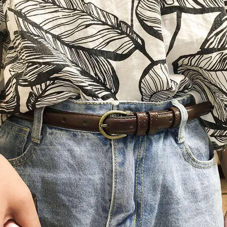 SmileFairyCC【COD &amp; Hàng Có Sẵn】Thắt Lưng Da PU Khóa Tròn Phong Cách Hàn Quốc Thời Trang 2022