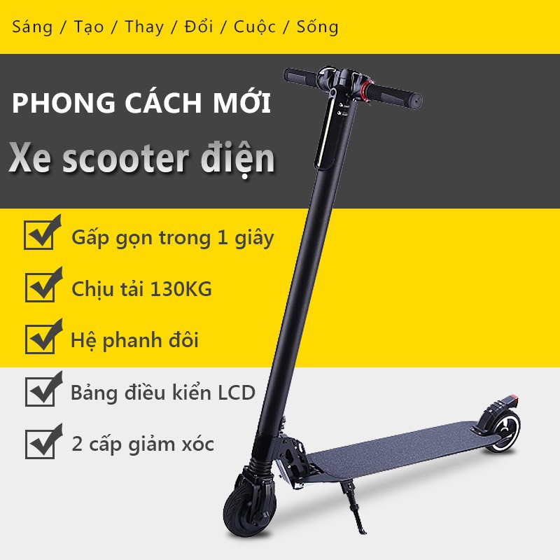 Xe scooter gấp gọn chạy pin – Tiện lợi, gọn gàng có thế mang theo trong những chuyến chơi xa – Bảo hành 06 tháng