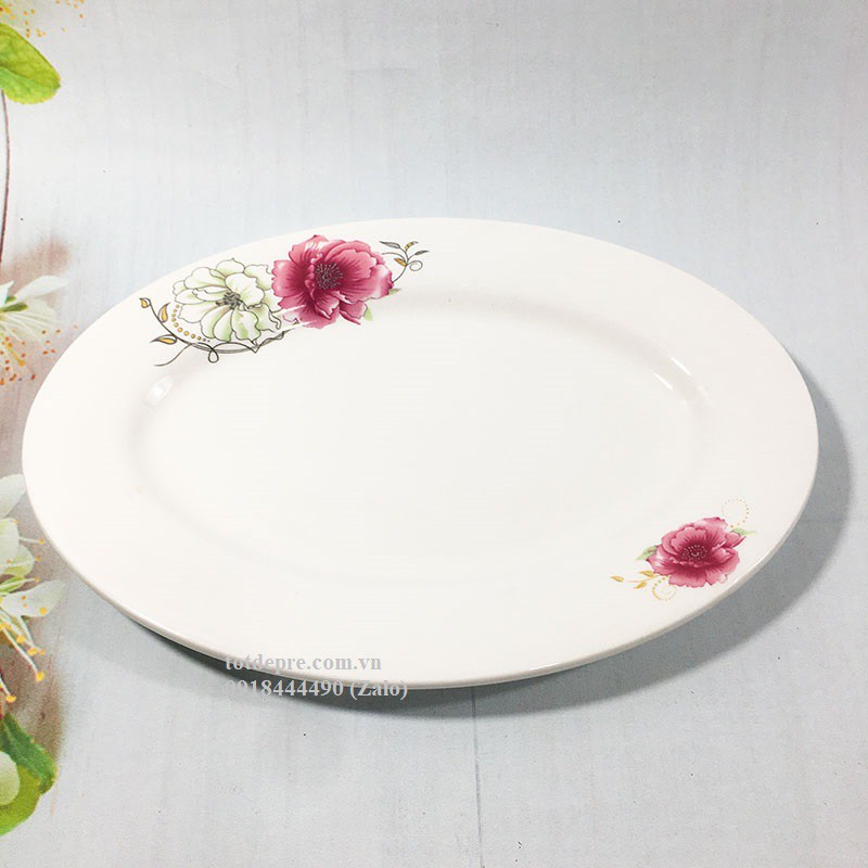 Đĩa sứ bầu dục, đĩa sứ tròn loại dày giá rẻ
