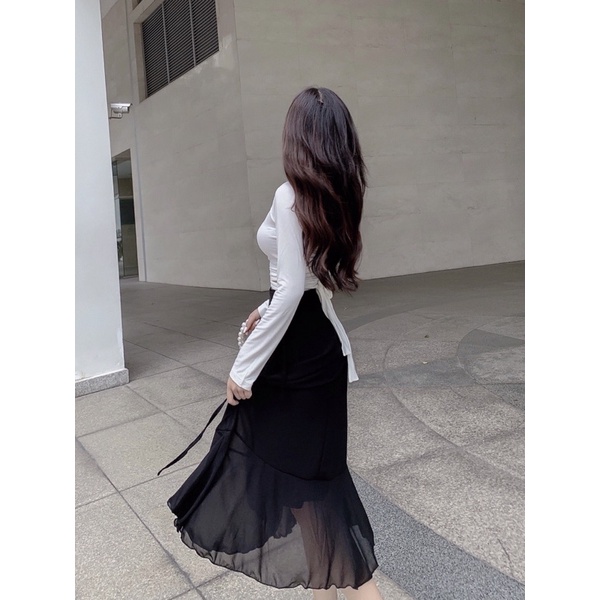 Chân Váy Midi Vạt Bèo Yoona