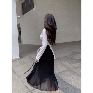 Chân Váy Midi Vạt Bèo Yoona