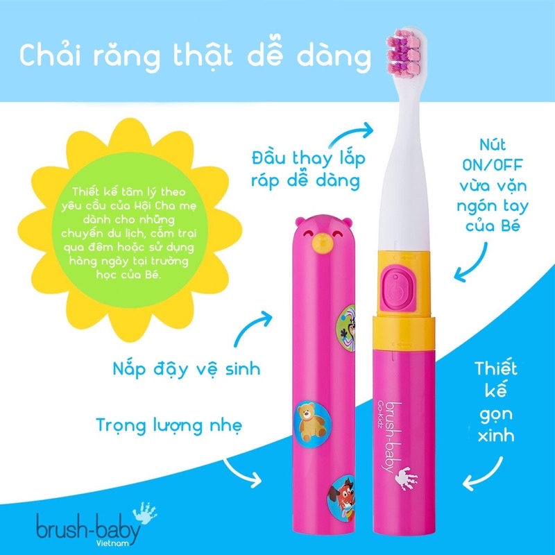Bàn chải điện Go-Kidz của BRUSHBABY