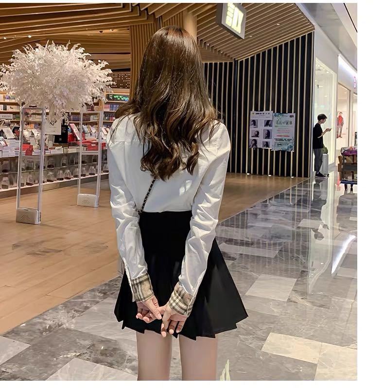 Chân váy BH xếp ly màu trơn phong cách Nhật Bản thời trang cho nữ