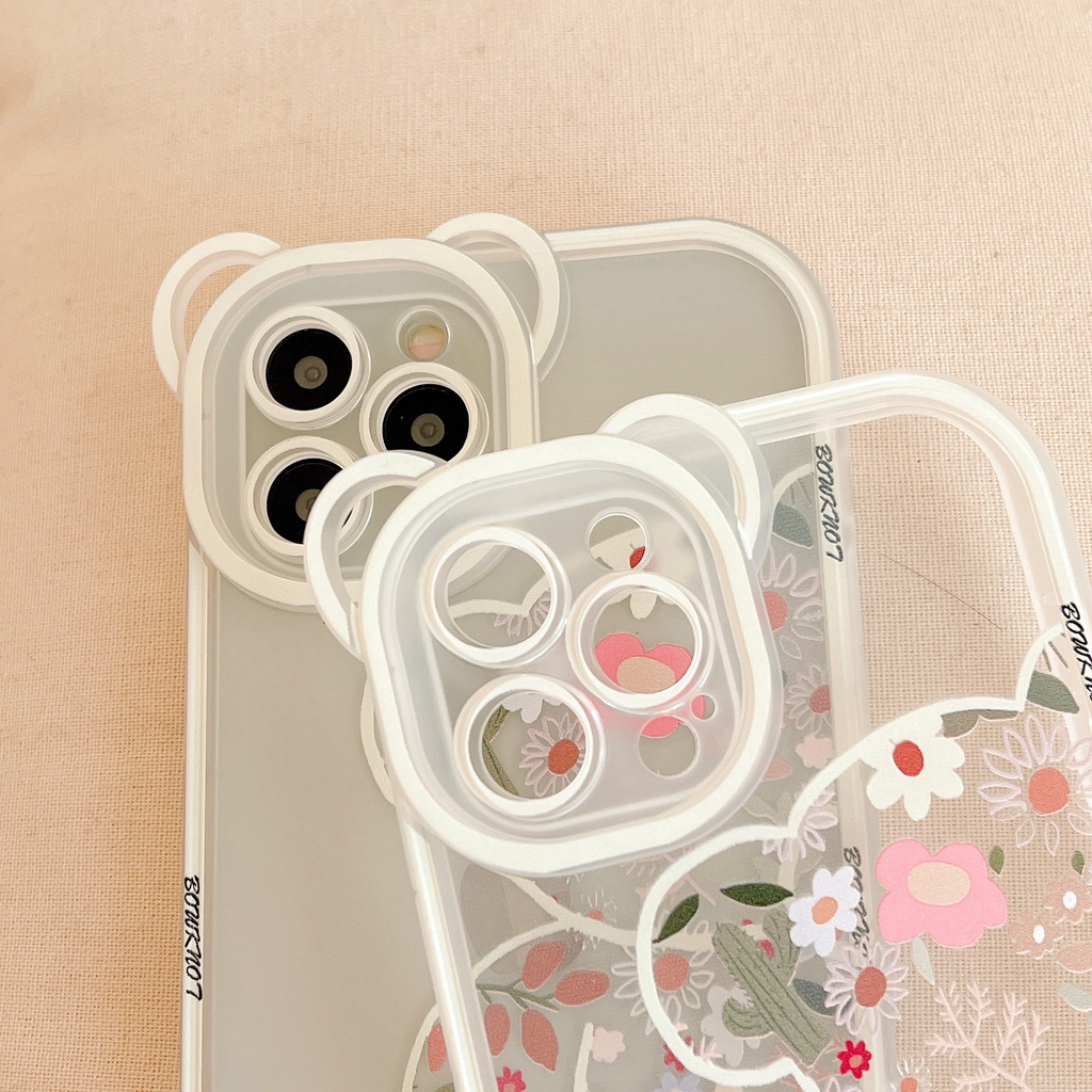 Ốp Điện Thoại TPU Silicon Mềm Trong Suốt Hình Gấu Cho IPhone 13 Pro 11 Max/11/12/XS/ XR/ X/ 8/ 7/6S Plus Mini SE 2020