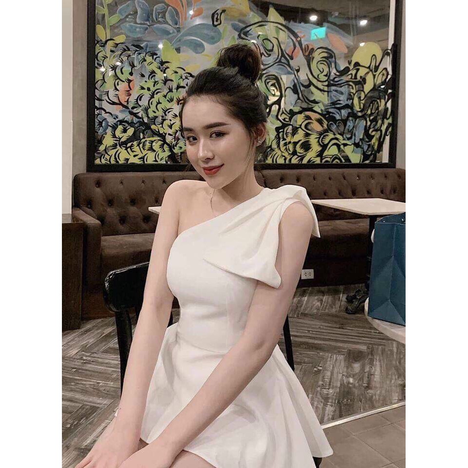 SÉT BỘ LỆCH VAI KẾT NƠ (ÁO CÓ DÂY KÉO) CÁ TÍNH THỜI TRANG THIẾT KẾ VESTA NV65