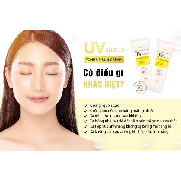 Uv Shield Tone Up Sun Cream kem chống nắng 3in1 mẫu mới Mediworld