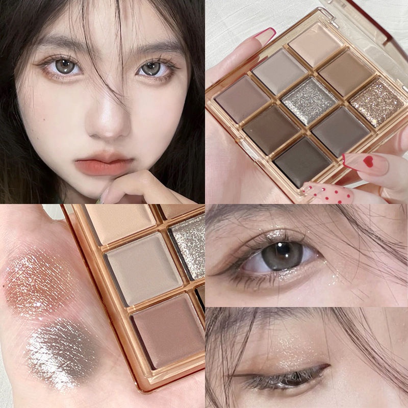 Bảng Phấn Mắt 9 Màu Sắc Tố Ngọc Trai / Lì Trang Điểm Đa Năng