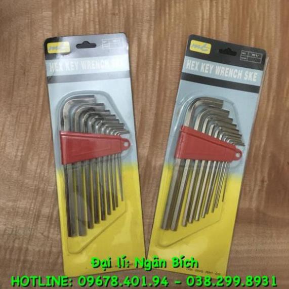 Bộ Lục lăng, lục giác inox 10 chiếc