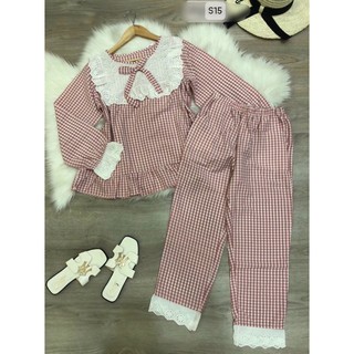 Bộ dài lụa phối ren dài tay, ib chọn màu