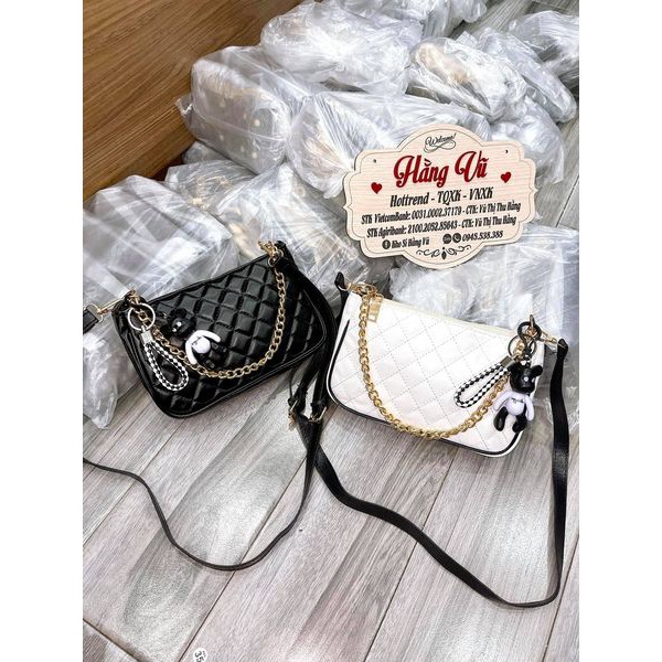 Túi đeo chéo nữ kèm móc gấu 69K,💖FREESHIP💖,size 18 cm | BigBuy360 - bigbuy360.vn