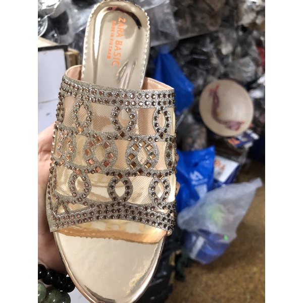 Dép guốc số lớn quai đính đá gót 3 va 5p size 35-43