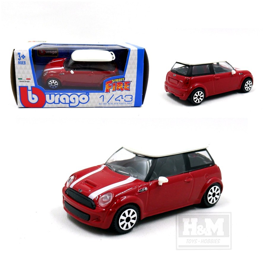 Bburago Mô Hình Xe Hơi Mini Cooper S Red - Street Fire Tỉ Lệ 1 / 43