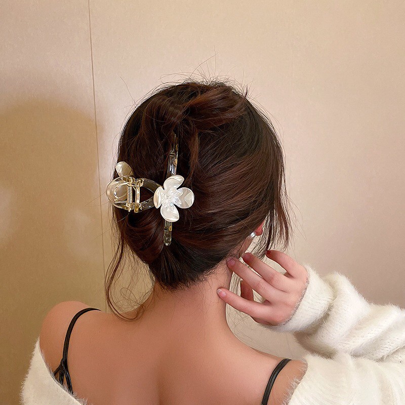 Dây buộc tóc lông xù phối ngọc trai thanh lịch kiểu Hàn Quốc cho nữ F301