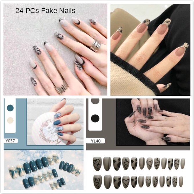 Bộ 24 Móng Tay Giả Chống Nước Thời Trang