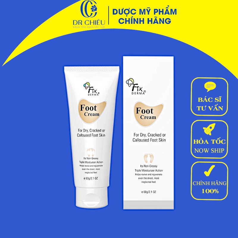 Fixderma Foot Cream - Kem Dưỡng Mềm Mịn, Chống Nứt Nẻ Gót Chân Fixderma Foot Cream 60g