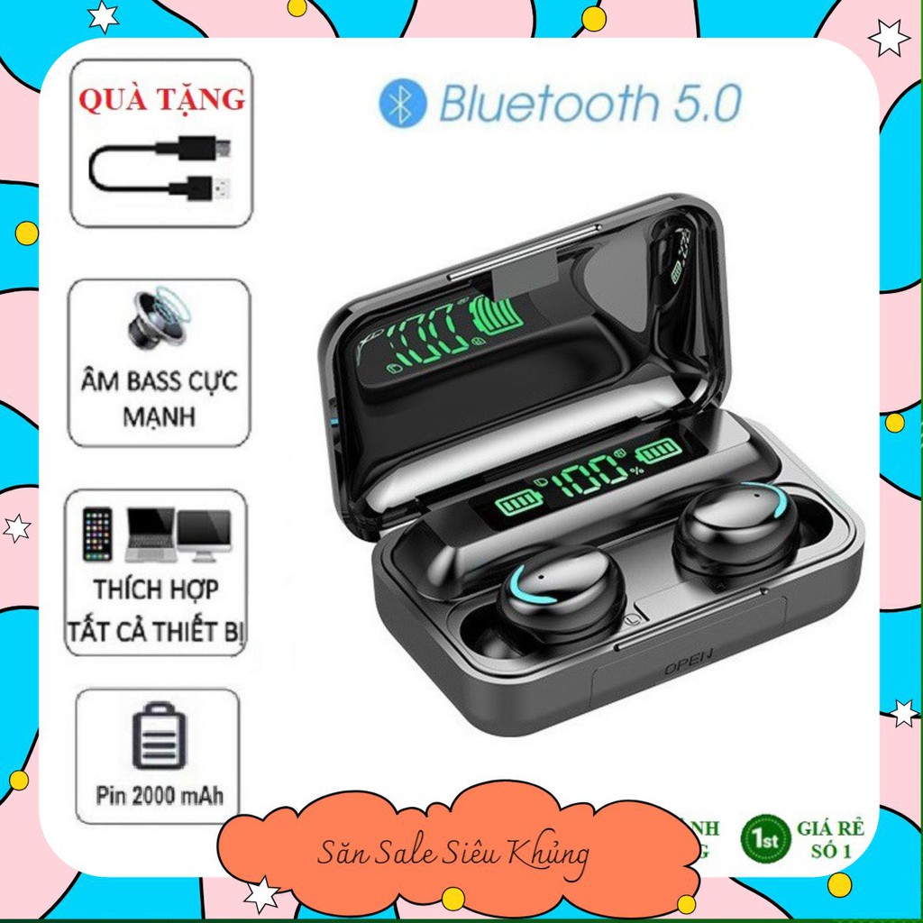 Tai Nghe Bluetooth 5.0 Amoi F9 Pro Không Dây Nút Cảm Ứng Kiêm Sạc Pin Dự Phòng | F9 PRO janna.shop5