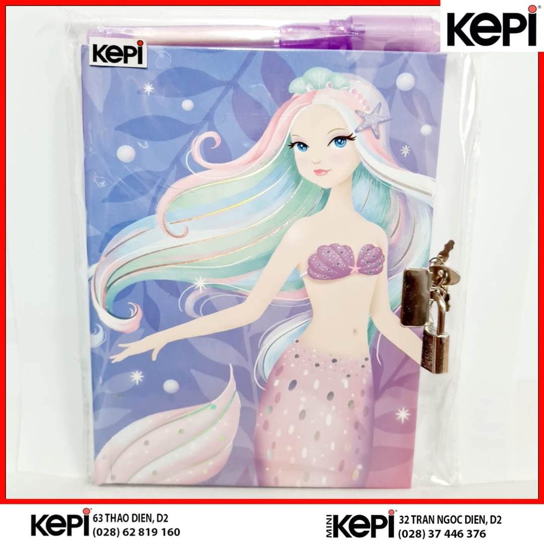 Quyển Nhật Kí Tiên Cá Có Khóa Kèm Bút / Diary Secret W/Lock Mermaid 18*13cm