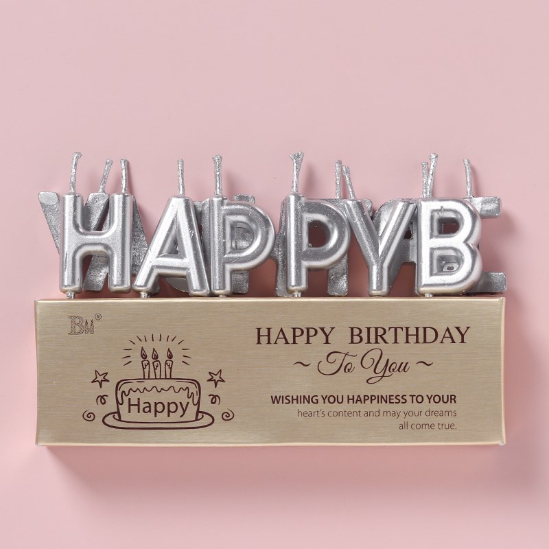 Nến sinh nhật chữ Happy birthday, nến cắm bánh sinh nhật