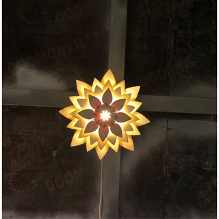 đèn gỗ hoa sen size to 65cm