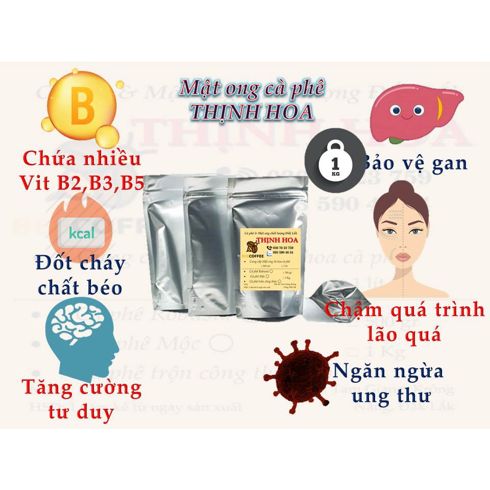 Cà phê hạt rang xay nguyên chất Đắk Lắk 1 Kg