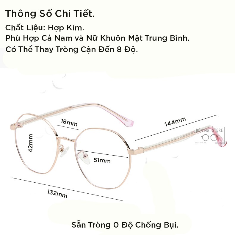 Gọng Kính Cận Đa Giác Hợp Kim Thời Trang 2021(Tặng Khăn Hộp) | BigBuy360 - bigbuy360.vn