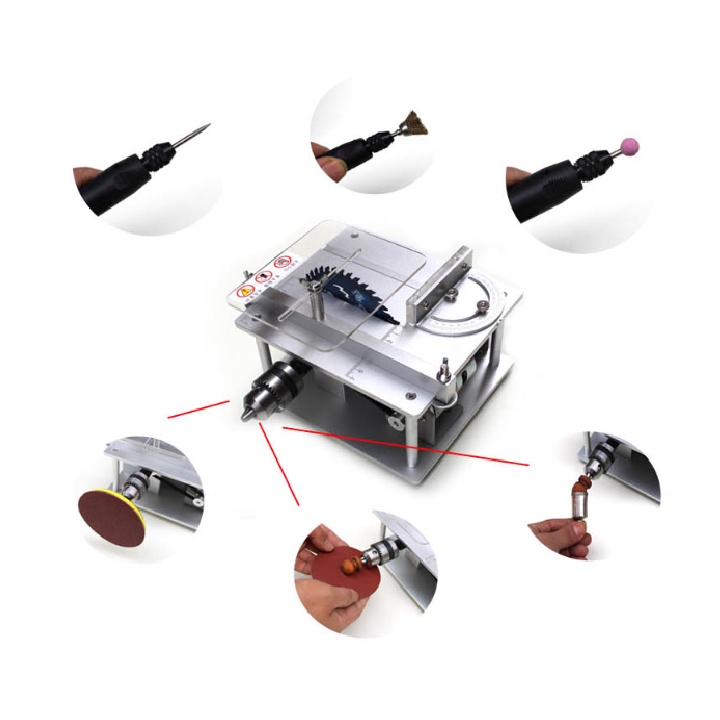 Máy cưa bàn mini 12 - 24V 180W moto 795 cắt siêu khoẻ