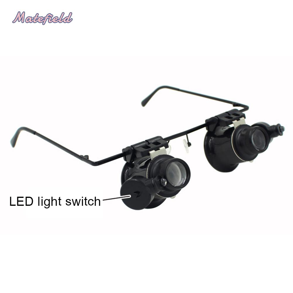 Kính Lúp Đeo Mắt Phóng Đại 20 Lần Có Đèn Led