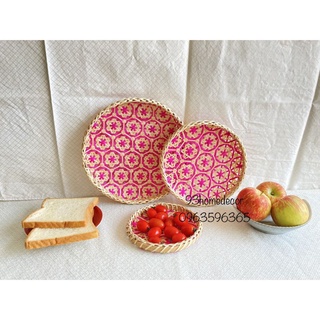 Mẹt tre đan thưa đan hoa thị size 25cm