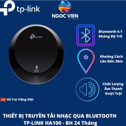 [HCM Hỏa Tốc] Thiết Bị Truyền Tải Nhạc TP-Link HA100 Bluetooth 4.1 | Hàng Chính Hãng | Bảo Hành 2 Năm | Ngocvienstore