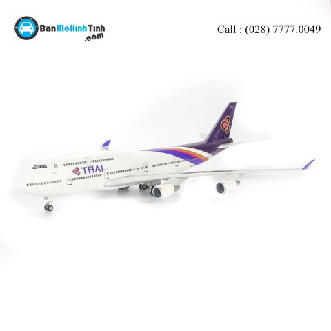 Mô hình máy bay Thai Airways Boeing B747 47cm lắp ráp có đèn Everfly
