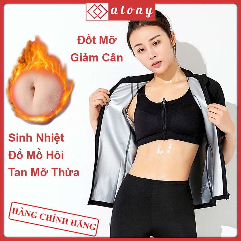 Bộ Quần Áo Giảm Cân ATONY Cao Cấp- Áo Phông, Quần Legging Giúp Sinh Nhiệt, Giảm Mỡ, Đổ Mồ Hôi, Tập Yoga, Gym, Aerobi