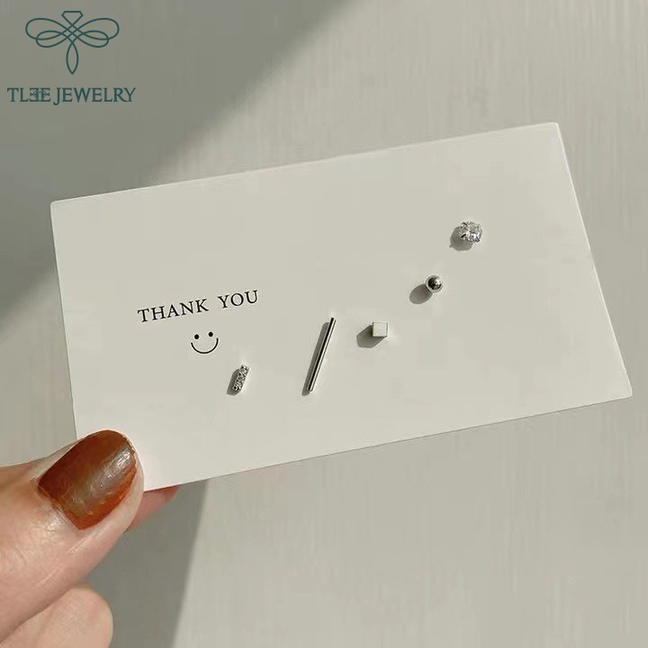 Khuyên tai bạc nữ TLEE Set bông tai 5 món trendy xinh xẻo TleeJewelry B0210