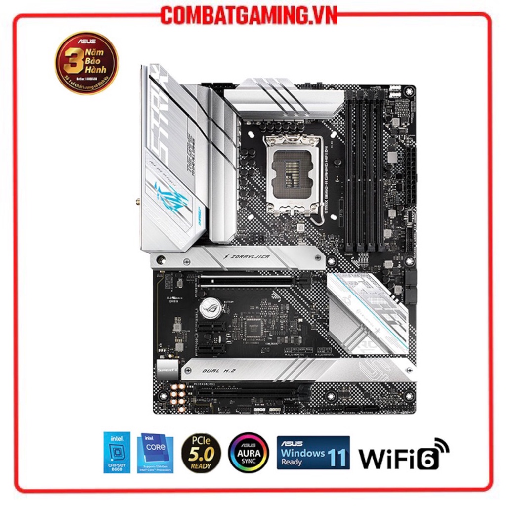 Bo Mạch Chủ Mainboard Asus Rog Strix B660-A Gaming Wifi D4 (Chipset Intel B660 /4x DDR4/ /DDR5/ Wifi 6/ Bluetooth v5.2)