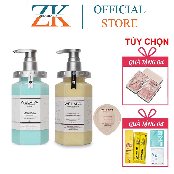 Bộ dầu gội phục hồi đa tầng Nấm Truffle Weilaiya 450ml Zuka Beauty