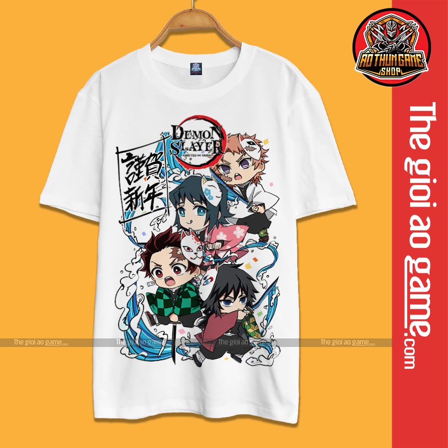Áo thanh gươm diệt quỷ Kimetsu No Yaiba Tanjiro Nezuko chuyến tàu vô tận, Mẫu mới có size bé cho trẻ em (AoThunGameVn)