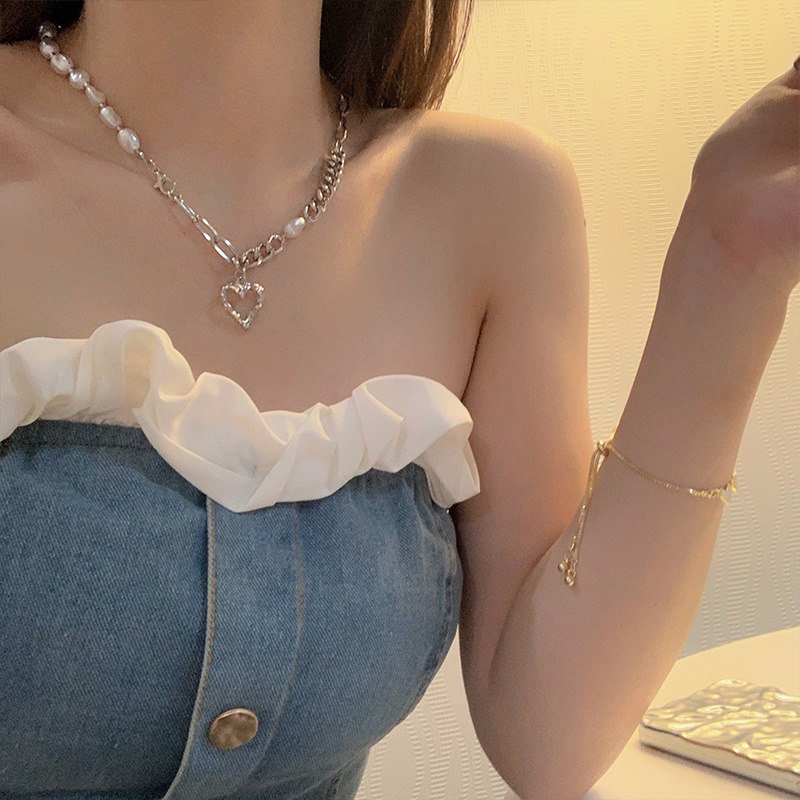 Vòng cổ ngọc trai mặt trái tim cao cấp sang trọng