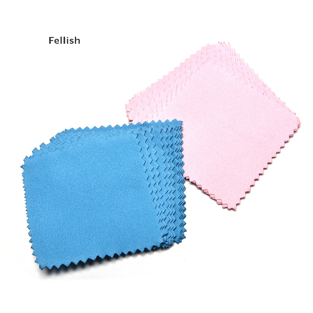 Set 10 khăn lau đánh bóng trang sức màu vàng và bạc 436VN