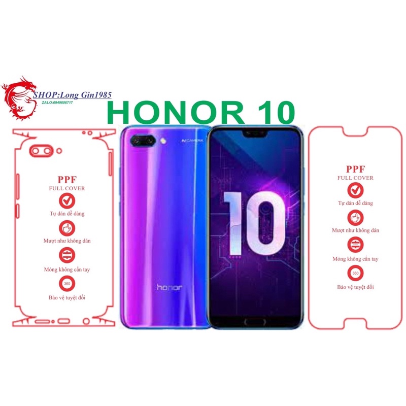 Honor 10 miếng dán trong Ppf mặt trước mặt sau chống va đập chống trầy xước tốt