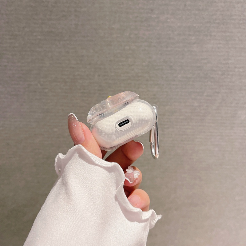 Vỏ Bảo Vệ Hộp Sạc Tai Nghe Lenovo Thinkpadplus Liveods LP40 TWS Hình Gấu 3D Trong Suốt