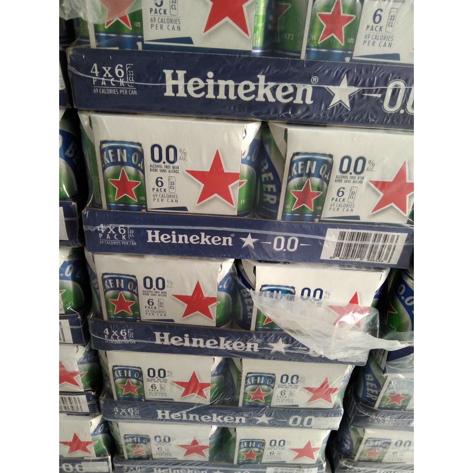 Thùng 24 lon bia Heineken 0.0% độ cồn 330ml nhập khẩu