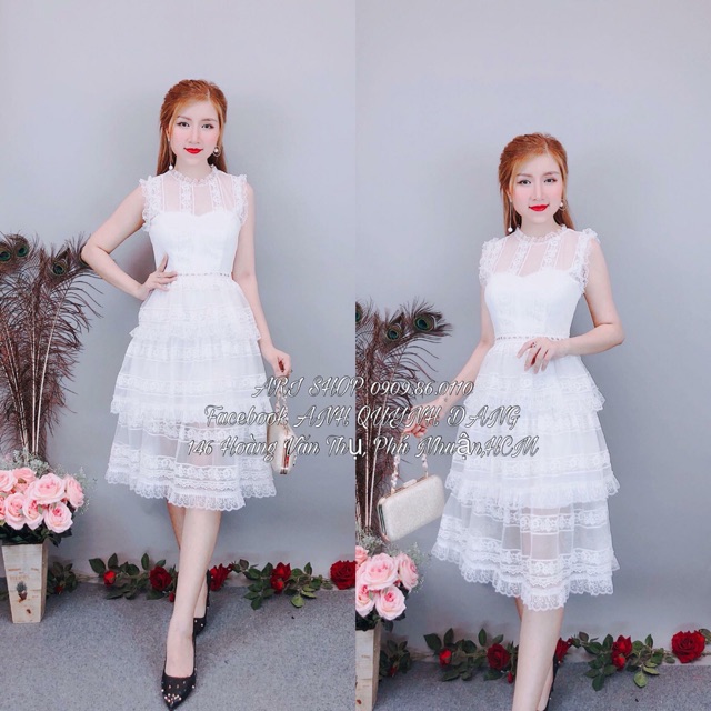 Đầm sát nách 3 tầng